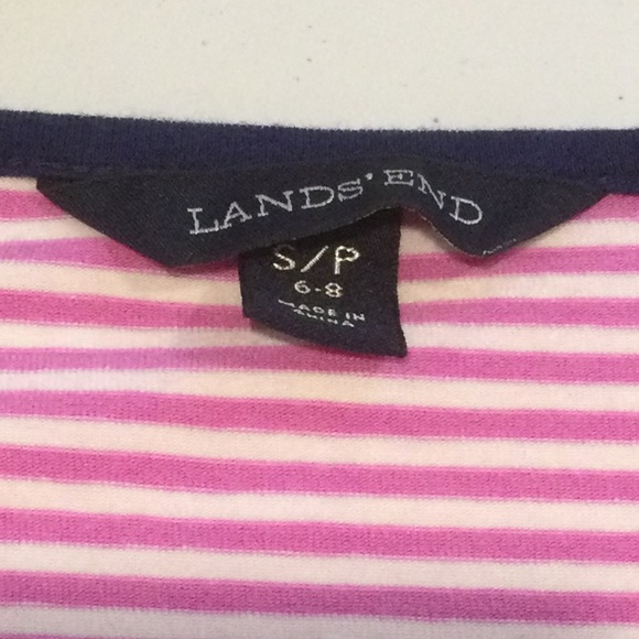 Lands End Pink and White Striped Dress with Rope Belt Beach Cover Up Small (6-8) - Picture 3 of 4